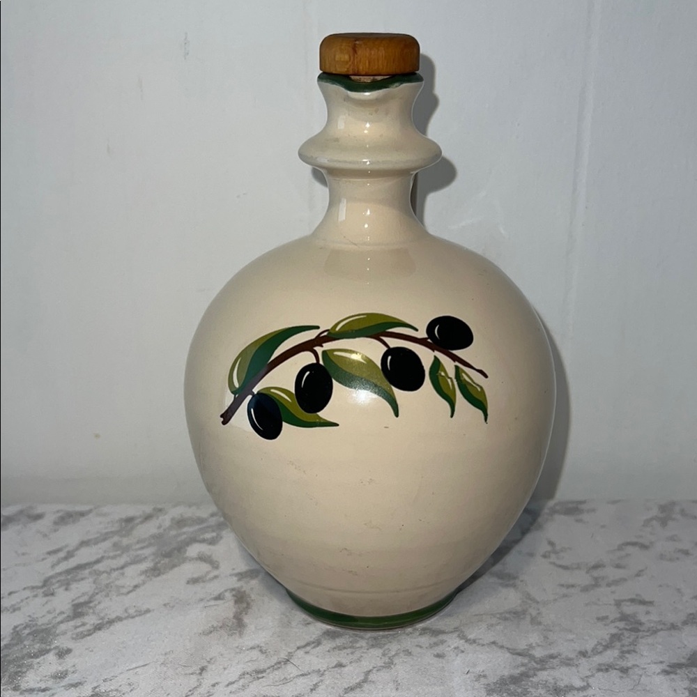 Rustic Terracotta Oil Cruet Jug Vase Handmade Italy Pottery